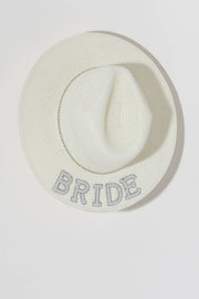 "BRIDE" RHINESTONE HAT, IVORY