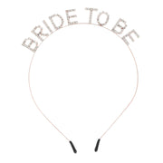 Rhinestone Bride To Be Text Headband: Gold