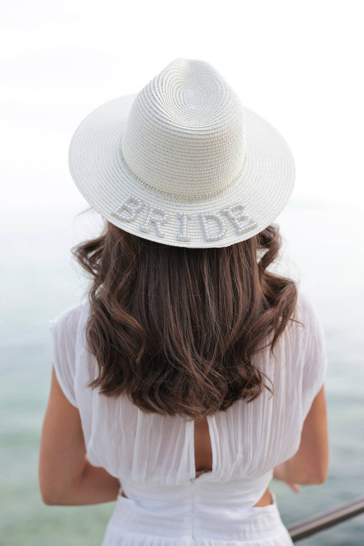 "BRIDE" RHINESTONE HAT, IVORY