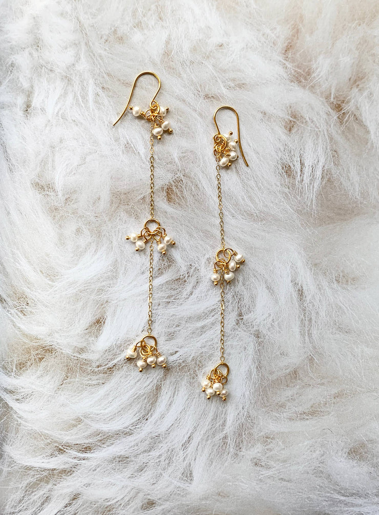 Long Petite Pearl Earrings
