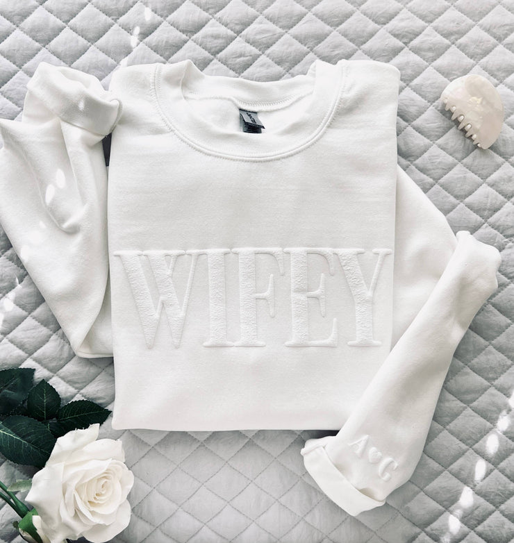Wifey Sweatshirt | Bride to Be Shirt | Bridal Shower Gift: Sand / S