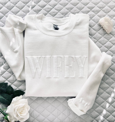 Wifey Sweatshirt | Bride to Be Shirt | Bridal Shower Gift: Sand / M
