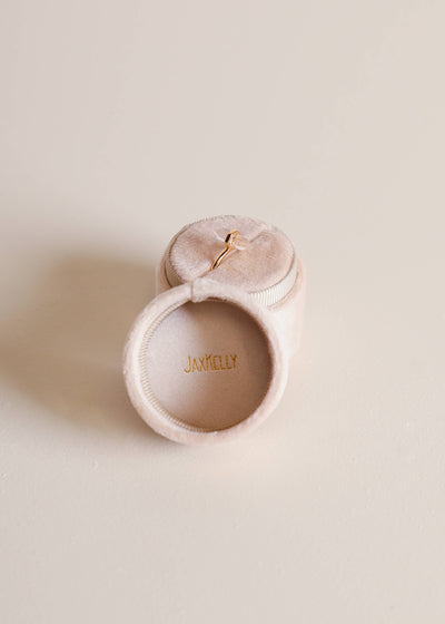 Velvet Jewelry Box - Circle - Cream: Cream