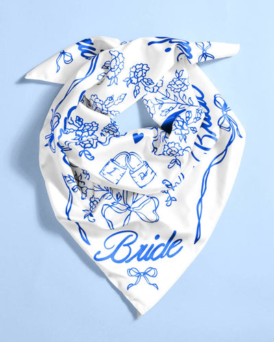 Bride Head Scarf - white silk bride head scarf, bride gift, bachelorette accessory