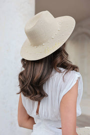 "BRIDE" PEARL HAT, NATURAL