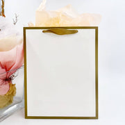20pcs, 9 size White with Gold border gift bag w/ free tissue: 2