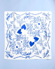 Bride Head Scarf - white silk bride head scarf, bride gift, bachelorette accessory