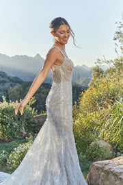 Kia is pure glamour, with beaded and sequined appliqués threaded in silver throughout.