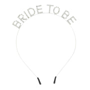 Rhinestone Bride To Be Text Headband: Gold