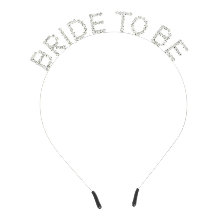 Rhinestone Bride To Be Text Headband: Gold