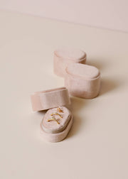 Velvet Jewelry Box - Small Oval - Cream: Cream