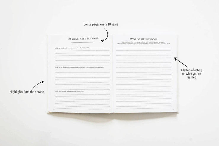 Anniversary Journal | Wedding Book | Gift for Wife or Spouse: Taupe