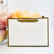 20pcs, 9 size White with Gold border gift bag w/ free tissue: 2