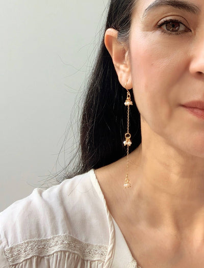 Long Petite Pearl Earrings