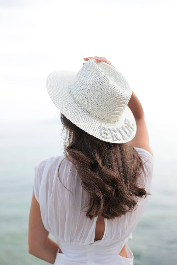 "BRIDE" RHINESTONE HAT, IVORY