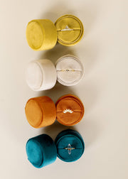 Velvet Jewelry Box - Circle - Cream: Cream