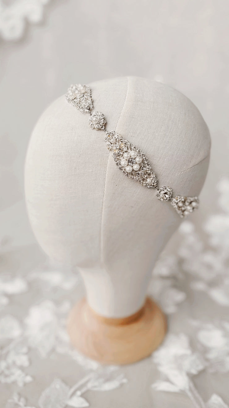 Emma - Pearl Filigree Halo