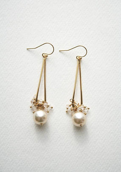 Wedding Jewelry Laura Stark Designs Long Pearl Earrings