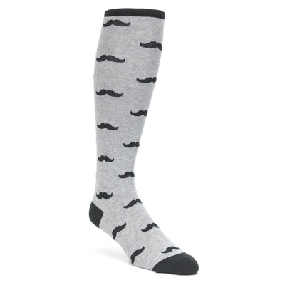 Grey Mustache Socks - Men's Over-the-Calf Socks