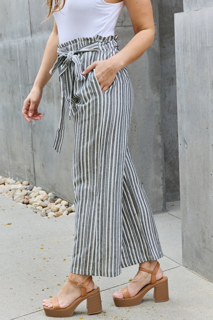 Paperbag Waist Striped Culotte Pants Always Elegant Bridal