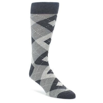 Heathered Gray Argyle Men’s Dress Socks