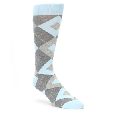 Capri Blue Gray Argyle Men’s Dress Socks