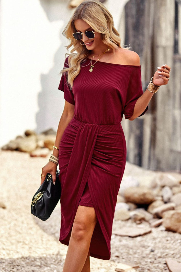 Off the store shoulder tulip dress